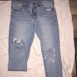 american eagle super stretch ripped jeans